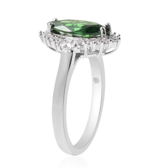 💟❤️NEW! Sterling Silver 925 Green & White CZ Ring Size 7 - Picture 9 of 12